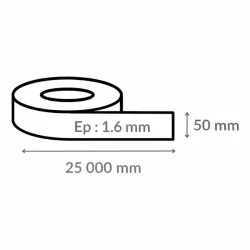 Surface antidérapante Int/Ext Rlx de 25000mmx50mm Noir 811820N/50