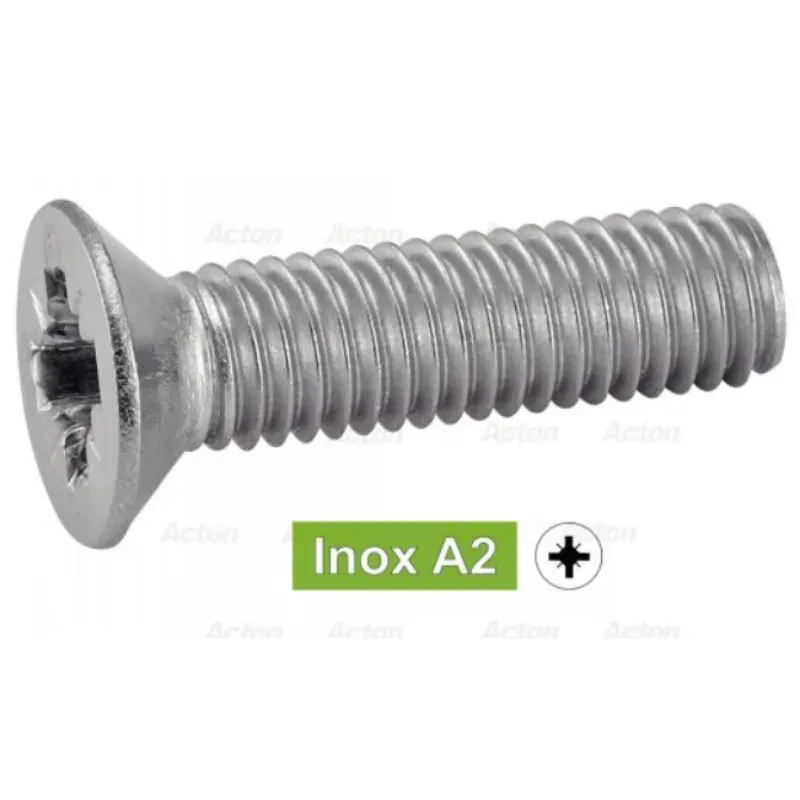 VIS A METAUX TETE FRAISEE POZIDRIVE  Inox A2 DIN965 Ref.62214