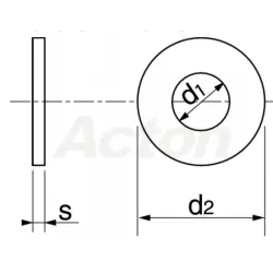 Rondelles plates moyennes type M  Inox A2  réf.62501