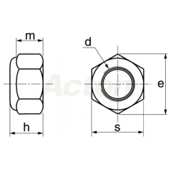 ECROUS HEXAGONAUX INDESSERRABLES AVEC BAGUE NYLON DIN985 INOX A2  Réf.62602