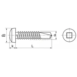 VIS AUTOPERCEUSES TETE CYLINDRIQUE EMPREINTE CARRE Réf.33361