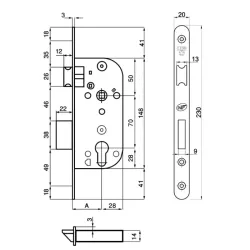 Serrure Axe 50 NF Noire