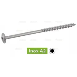 Vis Charpente Tête plate large 6 Lobes Inox A2 Ref:62341