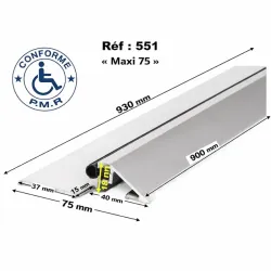 Seuil de porte à la Suisse Long HT 93cm maxi larg.75mm réf.551 (carton de 30)