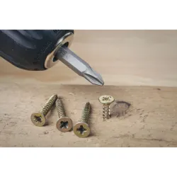 Vis à bois tête fraisée PZ – Bichromatée – Filetage totale Pointe type S