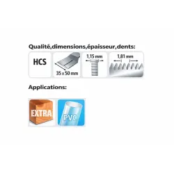 FTK5140 Lames attache STARLOCK 35x50mm HCS Bois Extra PVC