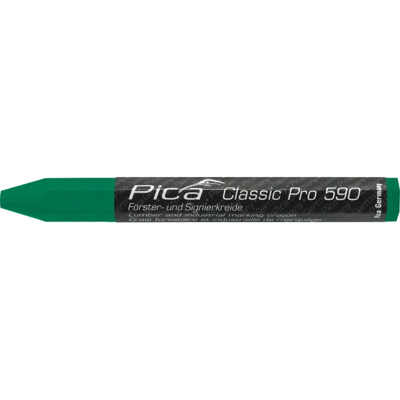 Pica Classic craie forestière PRO, boîte de 12, 12mm, vert