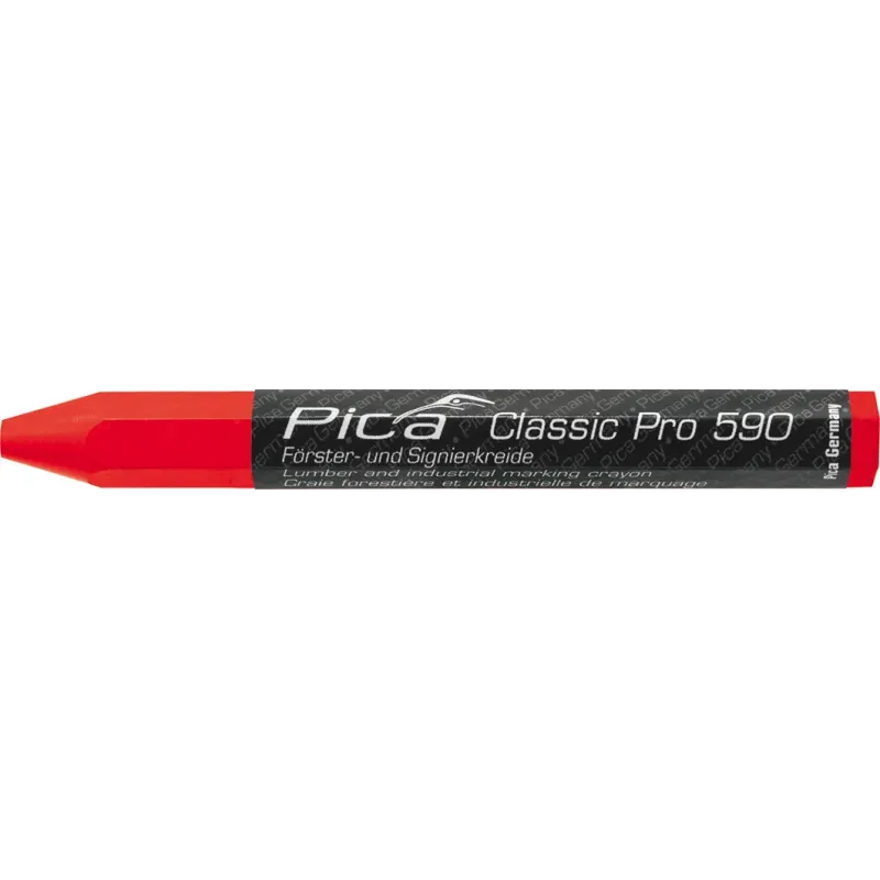 Pica Classic craie forestière PRO, boîte de 12, 12mm rouge