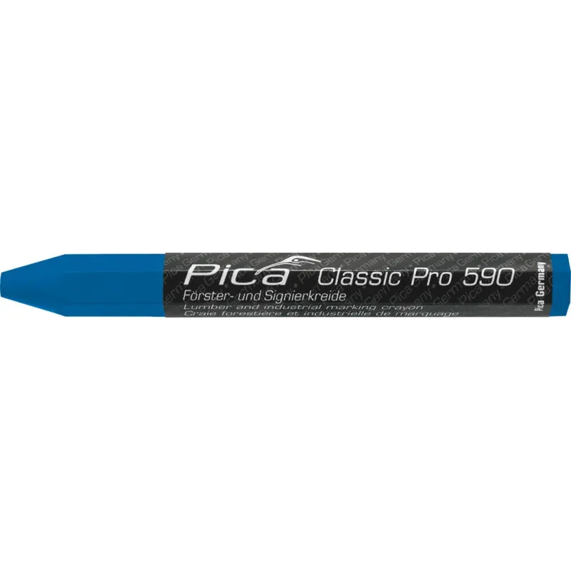 Pica Classic craie forestière PRO, boîte de 12, 12mm bleu