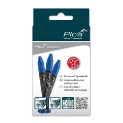 Pica Classic craie forestière PRO, boîte de 12, 12mm bleu