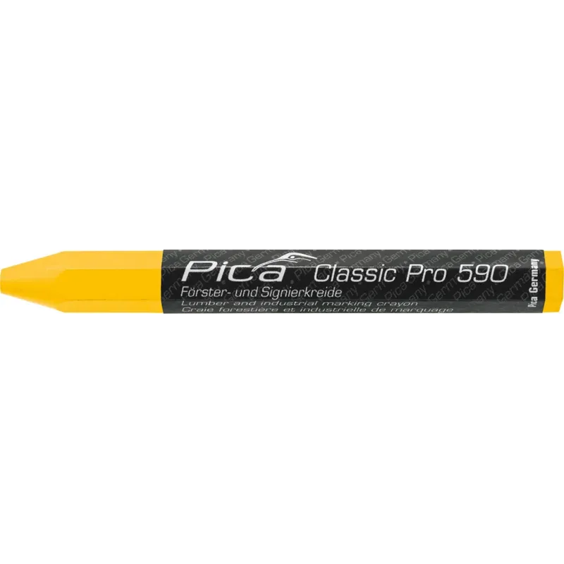 Pica Classic craie forestière PRO, boîte de 12, 12mm jaune