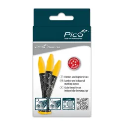 Pica Classic craie forestière PRO, boîte de 12, 12mm jaune