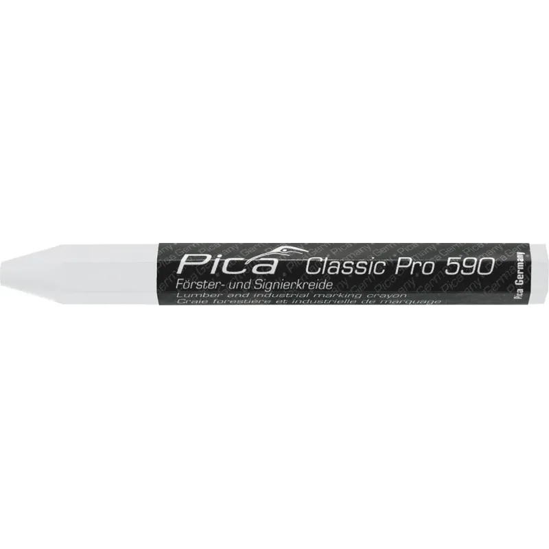 Pica Classic craie forestière PRO, boîte de 12, 12mm blanc