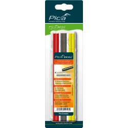 Pica Big Dry mines de rechange Été, graphite, rouge, jaune, accrochable, étuis d