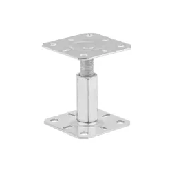 PR100100 Support de poteau galvanisé Haut. rég. 100x100x100-150mm M20