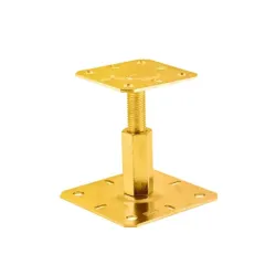 PR100130 Support de poteau galvanisé Haut. rég. 100x130x100-150mm M20 Jaune