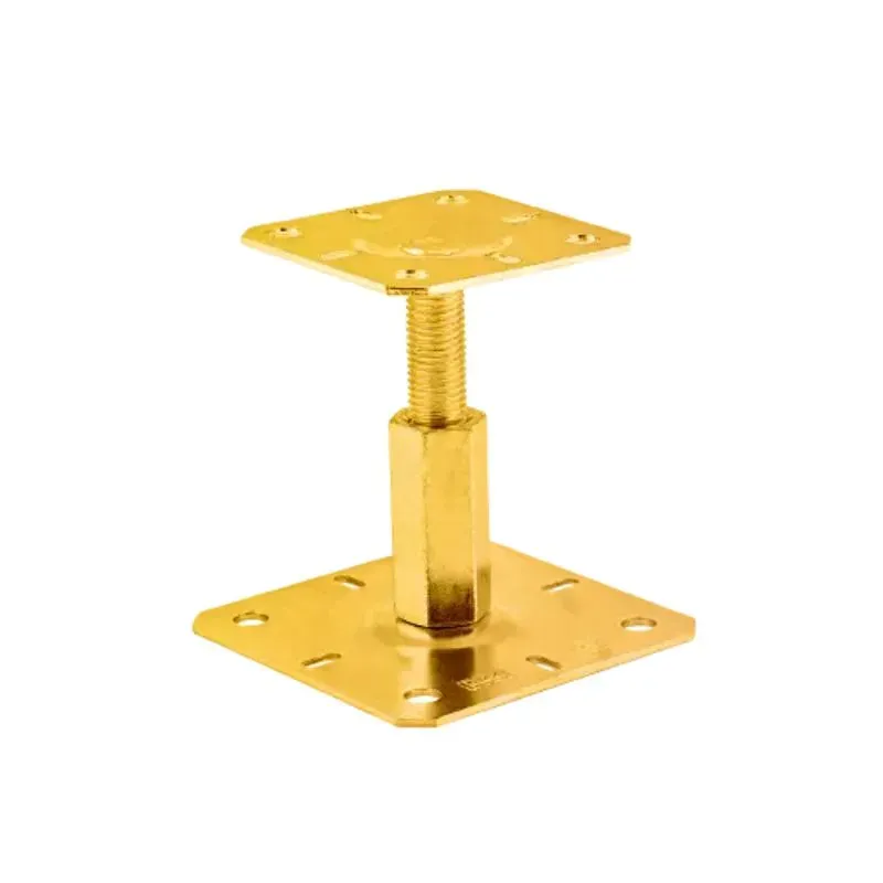 PR100130 Support de poteau galvanisé Haut. rég. 100x130x100-150mm M20 Jaune