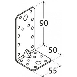 4023 KP3 Equerre renforcée 90x50x55x2,5 mm