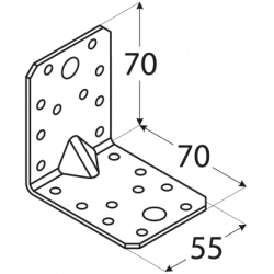 4024 KP4 Equerre renforcée 70x70x55x2,5 mm