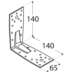 4025 KP5 Equerre renforcée 140x140x65x2,5 mm