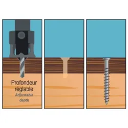 Foret Alesoir 5 (Fraisoir HSS Ø4mm+1 Forêt+1 Clé Allen) Réf.36089