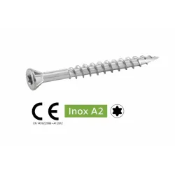 VIS POUR TERRASSE TETE FRAISEE REDUITE SIX LOBES inox A2 62326