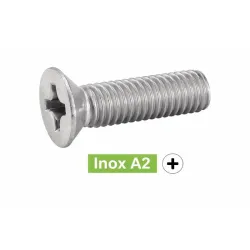 Vis à métaux tête fraisée phillips inox A2 DIN965 Ref.62215