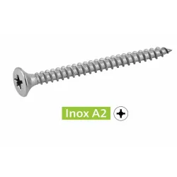 VIS POUR BOIS AGGLOMERE TETE FRAISEE POZIDRIVE  INOX A2 réf.62305