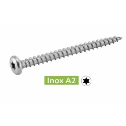 Vis pour Bois Aggloméré Tête Cylindrique Inox A2 Ref.62318