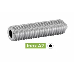 VIS SANS TETE SIX PANS CREUX BOUT POINTEAU ISO4027  Inox A2 Ref.62205