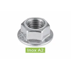 ECROUS A EMBASE CRANTEE DIN6923 INOX A2 réf.62609
