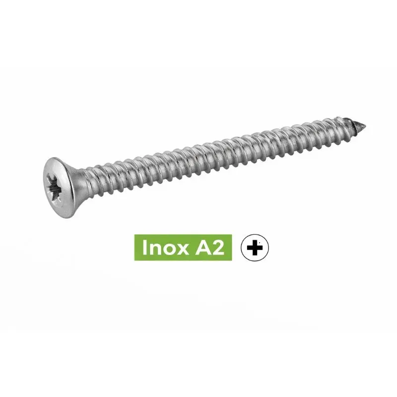 VIS A TOLE TETE FRAISEE BOMBEE POZIDRIVE DIN7983 Inox A2 Ref.62411