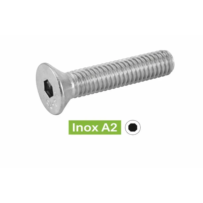 Vis à métaux Tête fraisée 6 pans creux Inox A2 ISO10642 Réf.62203