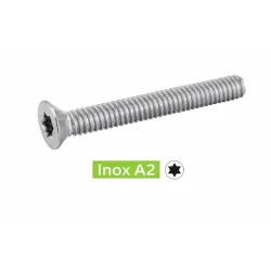 VIS A METAUX TETE FRAISEE SIX LOBES INOX A2 Réf.62230