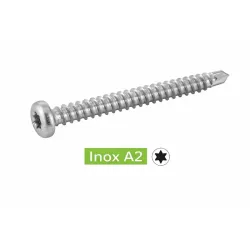 VIS AUTOPERCEUSES TETE CYLINDRIQUE SIX LOBES INOX A2 Réf.62435