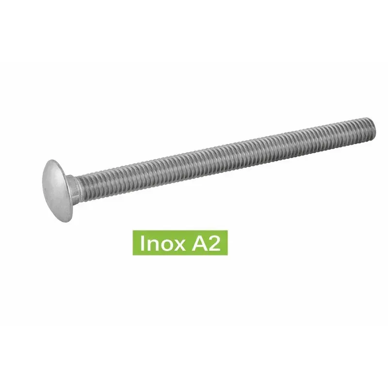 VIS A METAUX TETE RONDE COLLET CARRE DIN603 Inox A2 Réf.62213