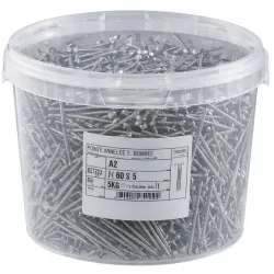 Pointe annelée Tête bombée Inox A2 Réf.62783