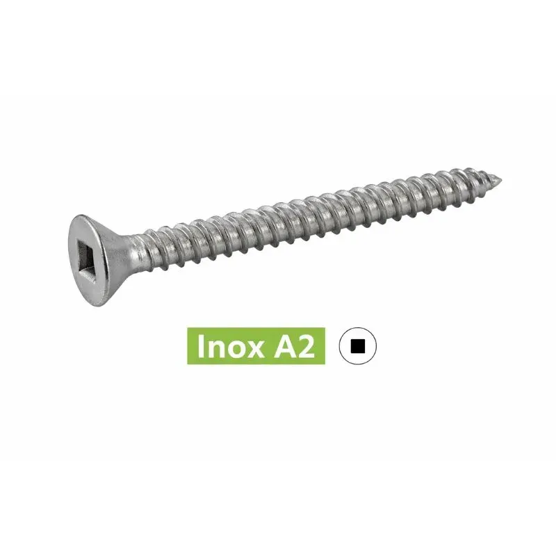 VIS A TOLE TETE FRAISEE CARREE inox A2 DIN7982 Ref.62417