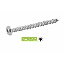 VIS A TOLE TETE CYLINDRIQUE LARGE SIX LOBES INOX A2 réf.62407