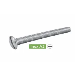 Vis Métaux Tête ronde large fendue Poelier Inox A2 Ref.62212