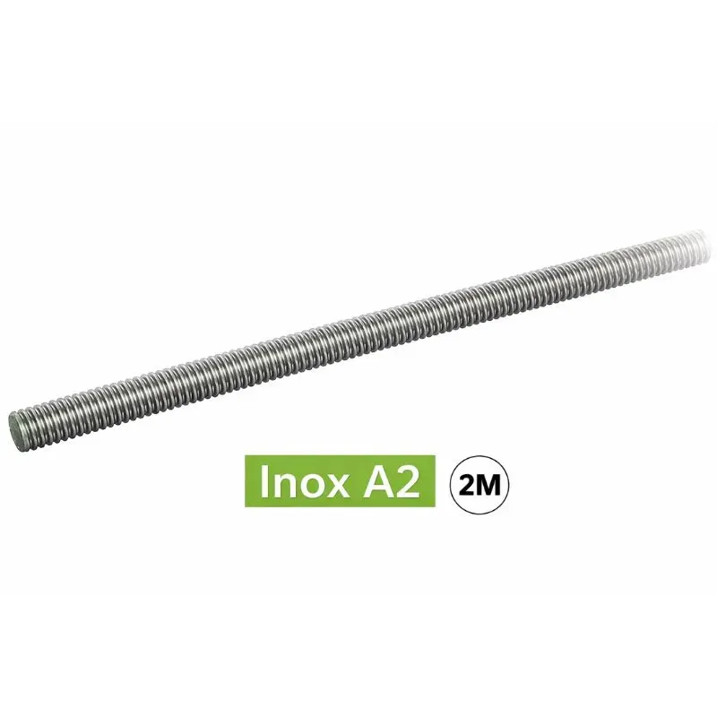TIGES FILETEES - LONGUEUR 2 METRES DIN976 Inox A2 Réf.62651