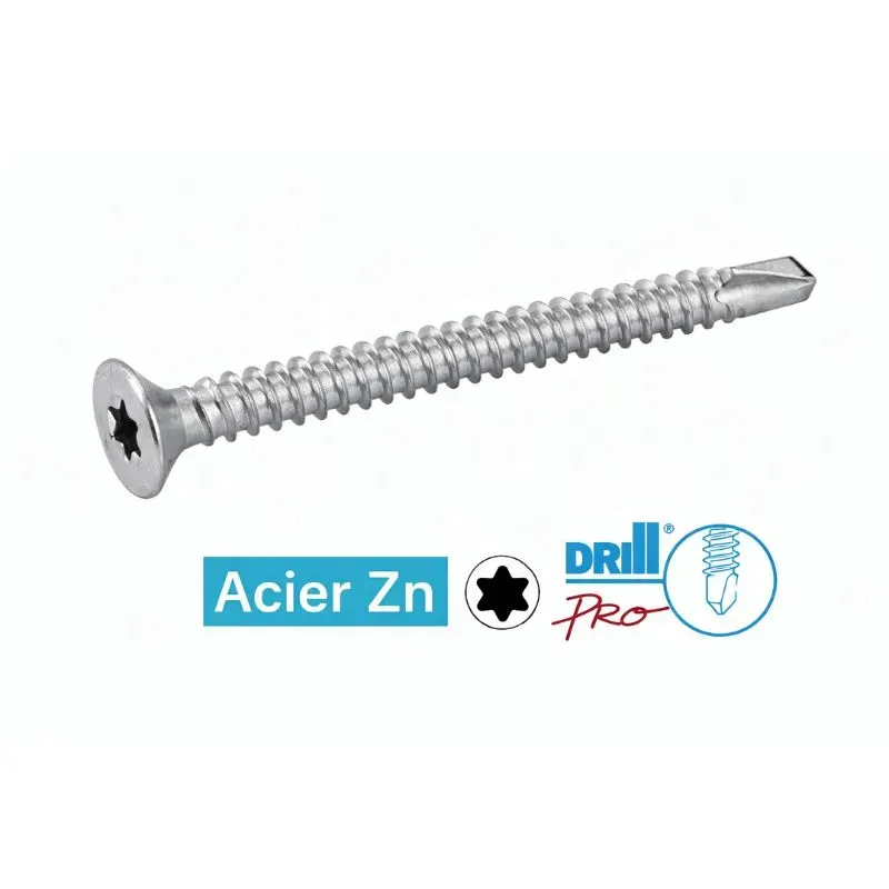 VIS AUTOPERCEUSES TETE FRAISEE SIX LOBES ACIER Zn Réf.33343