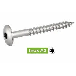 VIS DE FACADE TETE CYLINDRIQUE EXTRA LARGE SIX LOBES INOX A2 Réf.62329
