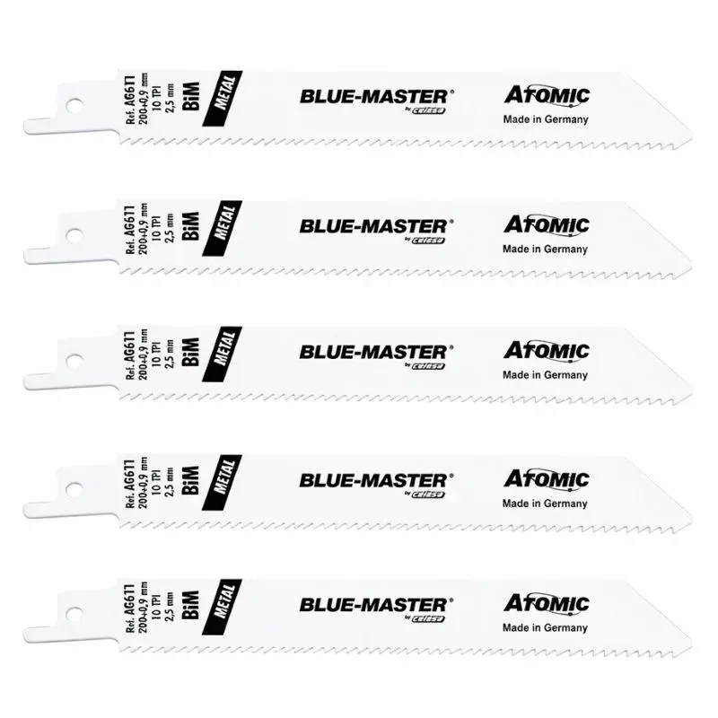 AG611 Lame scie sabre L 200 / 10 T  : pack de 5 lames