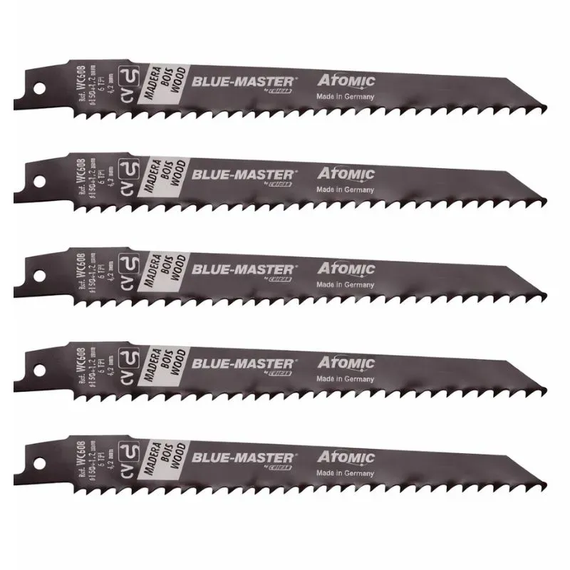 Jeu de 5 lames de scie sabre Lg.130x150mm Bois classico FIT-AL WC608