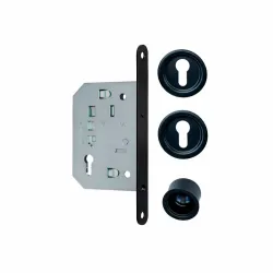 NO014 Kit poignées rondes noires Cuvettes Clé L