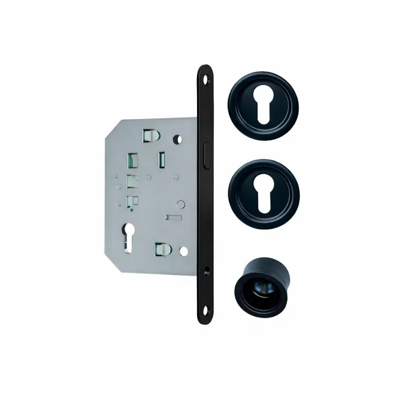 NO014 Kit poignées rondes noires Cuvettes Clé L