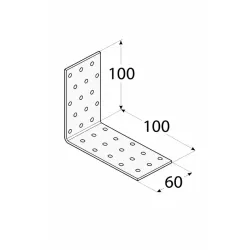4111 KM11 Équerre perforée 100x100x60x2.0mm