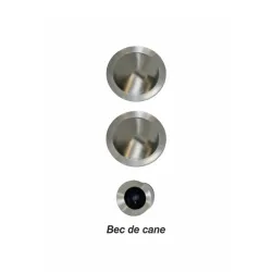 NI013 Kit serrure Bec de cane poignées rondes finition inox (2cuvettes+1douille)