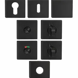 Rosace carrée Inox Noir Velouté